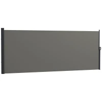 Outsunny 13' x 5' Retractable Side Awning, Outdoor Privacy Screen for Garden, Hot Tub, Balcony, Terrace, Pool, Dark Grey(m-2)