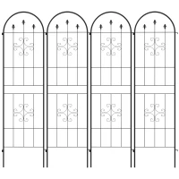 Outsunny Metal Trellis Set of 4, Garden Trellis for Climbing Plants Support Frames, Arrow Design(m-2)