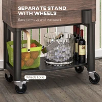 Outsunny 60 Quart Outdoor Cooler Cart, Rolling Ice Chest with Bottom Shelf and Bottle Opener for Backyard, Deck, Poolside Party(m-7)