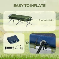 Outsunny Camping Cot Set, Portable Outdoor Folding Bed with Mattress, Sleeping Bag, Pillow, for Travel, Beach, Comfort(m-5)