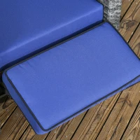 Outsunny PE Wicker Outdoor Recliner Chair with Adjustable Footrest and Cushions, Reclining Patio Lounge Chair with Armrests and Side Tray, Ideal for Balcony, Porch, Blue(m-8)