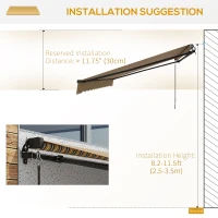 Outsunny 15' x 10' Retractable Awning, 280gsm UV Resistant Sunshade Shelter, for Deck, Balcony, Yard, Amber and Dark Grey(m-7)