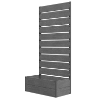 Outsunny Trellis Planter for Climbing Plants, Raised Garden Bed with Trellis, Planter Box for Outdoor, 28.25" x 15" x 59", Gray