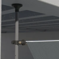 Outsunny 11.5' x 4' Manual Retractable Awning, Non-Screw Freestanding Patio Awning, UV Resistant, for Window or Door, Dark Grey(m-10)