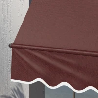 Outsunny 10' x 3' Manual Retractable Awning, Non-Screw Freestanding Patio Awning, UV Resistant, for Window or Door, Wine Red(m-10)