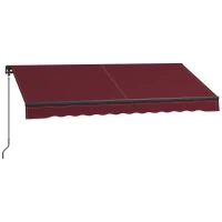 Outsunny 10' x 8' Retractable Awning, 280gsm UV Resistant Sunshade Shelter, for Deck, Balcony, Yard, Wine Red(m-2)