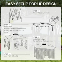 Outsunny 11' x 11' Pop Up Canopy 2-Tier Soft Top Shelter Event Tent w/ Netting Carry Bag for Patio Backyard Garden, Grey(m-5)