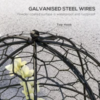 Outsunny 12 Pack Garden Cloches for Plants, 16" x 13" Metal Crop Cage, Plant Cages to Keep Animals Out, Black(m-6)