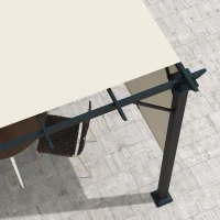 Outsunny 10' x 10' Retractable Pergola Canopy for Backyard, Beige(m-9)