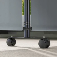 Outsunny Folding Room Divider with Castor Wheels, Rolling Privacy Screen for Patio Backyard Pool Hot Tub, 6ft Tall(m-10)