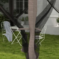 Outsunny 11' x 11' Pop Up Canopy 2-Tier Soft Top Shelter Event Tent w/ Netting Carry Bag for Patio Backyard Garden, Grey(m-9)