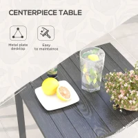 Outsunny 5 Pieces Outdoor Dining Set for 4, Wicker Rattan Patio Furniture Set, Patio Table and Chairs Set with Cushions, Square Metal Table Top, Conversation Set for Garden, Backyard, Deck, Beige(m-6)