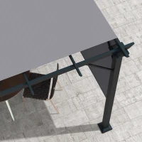 Outsunny 10' x 10' Retractable Pergola Canopy for Backyard, Grey(m-9)