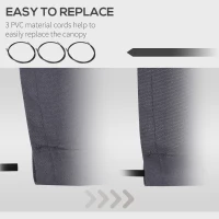Outsunny 11' x 8' Outdoor Sunshade Canopy Awning Cover, Retractable Awning Fabric Replacement, UV Protection, Grey(m-5)