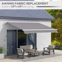 Outsunny 11' x 10' Outdoor Sunshade Canopy Awning Cover, Retractable Awning Fabric Replacement, UV Protection, Light Grey(m-6)