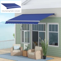 Outsunny 11' x 10' Outdoor Sunshade Canopy Awning Cover, Retractable Awning Fabric Replacement, UV Protection, Navy Blue(m-1)
