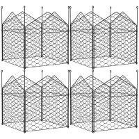 Outsunny 4 Pack Garden Cloches for Plants, 12" x 14" Metal Crop Cage, Plant Cages to Keep Animals Out, Black(m-2)
