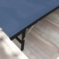 Outsunny 2 Piece Outdoor Chaise Lounge Chairs with Wheels, 5 Level Adjustable Backrest for Patio, Beach, Yard, Pool, Dark Blue(m-9)