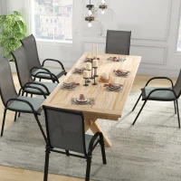 Outsunny 6-Piece Seat Cushion Pillows Replacement, Patio Chair Cushions Set with Ties for Indoor Outdoor, Charcoal Grey(m-7)