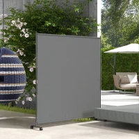 Outsunny Outdoor Room Divider with Castor Wheels, Rolling Privacy Screen for Patio Backyard Pool Hot Tub, 6ft Tall(m-1)