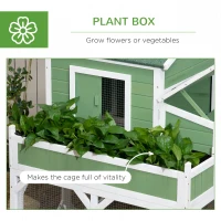 PawHut 42" Wooden Chicken Coop with Garden Space, Run Cage for 2-4 Chickens, Green(m-7)