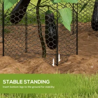 Outsunny 4 Pack Garden Cloches for Plants, 12" x 14" Metal Crop Cage, Plant Cages to Keep Animals Out, Black(m-6)