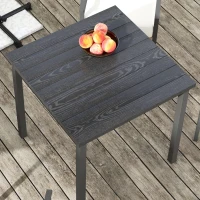 Outsunny 5 Pieces Outdoor Dining Set for 4, Wicker Rattan Patio Furniture Set, Patio Table and Chairs Set with Cushions, Square Metal Table Top, Conversation Set for Garden, Backyard, Deck, Beige(m-9)