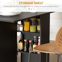 HOMCOM Foldable Dining Table with Storage Shelves, Drop Leaf, and Rolling Wheel(m-6)