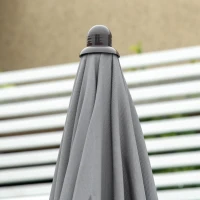 Outsunny 6 Pieces Outdoor Dining Set for 4 with Umbrella Patio Outdoor Furniture Set with Round Table 4 Folding Chairs Grey(m-9)