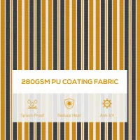 Outsunny 8' x 6.5' Retractable Awning, 280gsm UV Resistant Sunshade Shelter for Deck, Balcony, Yard, Amber and Dark Grey(m-6)