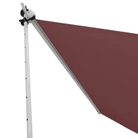 Outsunny 10x5ft Patio Sun Shade Canopy Manual Retractable Awning with 5.6-9.2ft Support Pole for Window, Door, Porch, Wine Red(m-9)