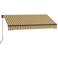 Outsunny 8' x 6.5' Retractable Awning, 280gsm UV Resistant Sunshade Shelter for Deck, Balcony, Yard, Amber and Dark Grey(m-2)