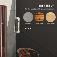 Outsunny 93" x 63" Patio Side Awning, Folding Outdoor Privacy Screen for Patio, Terrace, Balcony, Poolside, Deck, Dark Grey(m-7)