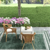 Outsunny Metal Decorative Garden Fence, 9.2' x 17.25" 5 Steel Panels, Decorative Border for Landscape, Flower Bed, Animals, Black(m-8)