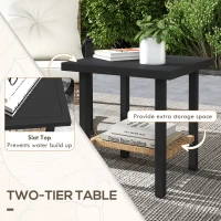 Outsunny 3 Pieces Bistro Set, Patio Wicker Furniture Set with Button Tufted Cushions, Rattan Rocking Chairs, Coffee Table, White(m-5)