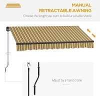 Outsunny 8' x 6.5' Retractable Awning, 280gsm UV Resistant Sunshade Shelter for Deck, Balcony, Yard, Amber and Dark Grey(m-4)