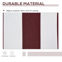 Outsunny 9' x 8' Outdoor Sunshade Canopy Awning Cover, Retractable Awning Fabric Replacement, UV Protection, Red and White(m-4)