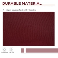 Outsunny 9' x 8' Outdoor Sunshade Canopy Awning Cover, Retractable Awning Fabric Replacement, UV Protection, Wine Red(m-4)