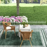 Outsunny Metal Decorative Garden Fence, 9.2' x 17.25" 5 Steel Panels, Decorative Border for Landscape, Flower Bed, Animals, White(m-9)