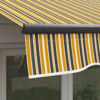 Outsunny 8' x 6.5' Retractable Awning, 280gsm UV Resistant Sunshade Shelter for Deck, Balcony, Yard, Amber and Dark Grey(m-10)