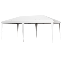 Outsunny 10' x 19.2' Outdoor Gazebo Pop Up Canopy Party Tent with Carrying Bag, White