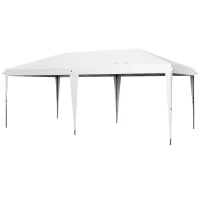 Outsunny 10' x 19.2' Outdoor Gazebo Pop Up Canopy Party Tent with Carrying Bag, White(m-1)