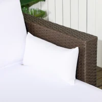 Outsunny 3pcs Modern Rattan Sofa Set, Wicker Patio Furniture Set with Coffee Table, Cushions, Pillows(m-9)