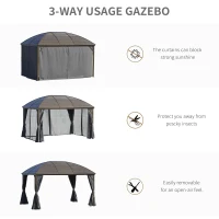 Outsunny 10x13 Hardtop Gazebo Aluminum Frame & Metal Roof, Dark Gray - Perfect for Outdoor Entertaining & Relaxation(m-3)