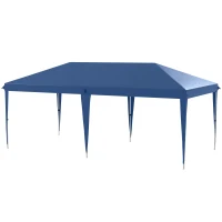 Outsunny 10' x 19' Pop Up Tent Garden Outdoor Party Tent Easy Set Up Gazebo Canopy Market Event Sunshade Blue(m-2)
