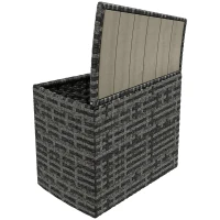 Outsunny 8 Piece Patio Furniture Set with 4 Rattan Sofa Chairs & 4 Tables with Storage & Umbrella Hole, Mixed Gray(m-9)