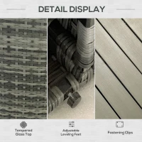 Outsunny 8 Piece Patio Furniture Set with 4 Rattan Sofa Chairs & 4 Tables with Storage & Umbrella Hole, Mixed Gray(m-7)