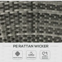 Outsunny 8 Piece Patio Furniture Set with 4 Rattan Sofa Chairs & 4 Tables with Storage & Umbrella Hole, Mixed Gray(m-5)