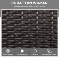 Outsunny Outdoor Wicker Rocking Chair, Rattan Rocker with Cushions, Steel Frame for Patio, Garden, Backyard, Dark Blue(m-4)