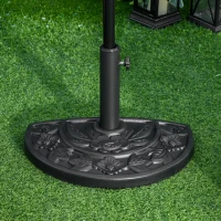 Outsunny 20 lb Heavy Duty Half Umbrella Base, Outdoor Concrete Umbrella Stand, Patio Half Round Base for Market Umbrella, Black(m-1)